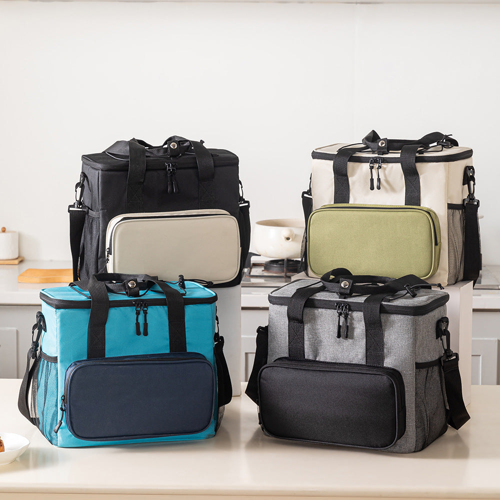 Insulated Lunch Cooler Tote Bag with Front Organizer Pocket and Adjustable Shoulder Strap Bowlift