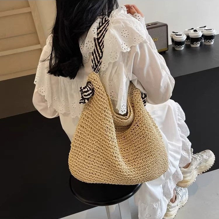Large Handwoven Basket Shopper Bowlift