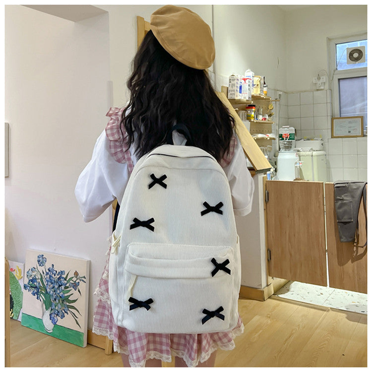 Backpack with Playful Ribbon Design Bowlift