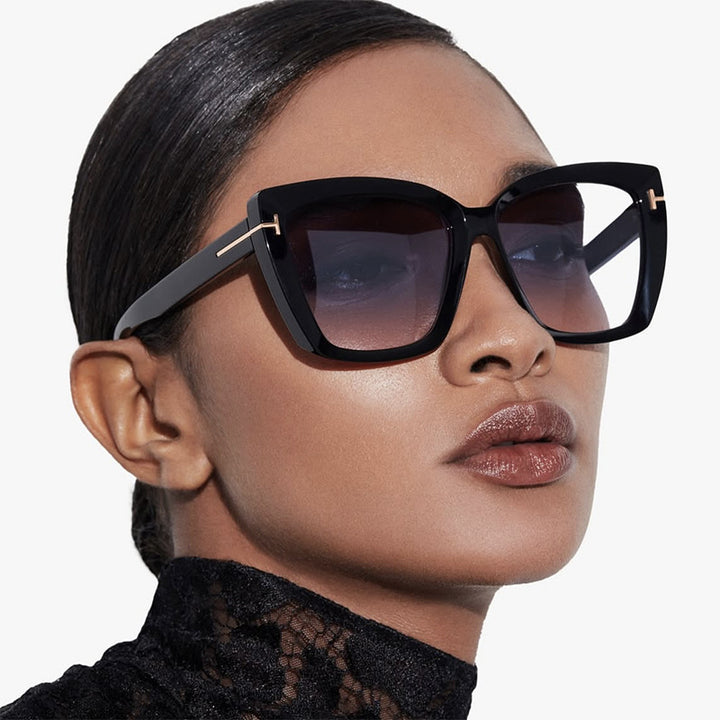Women's large sunglasses in modern design with trendy tortoise pattern Bowlift