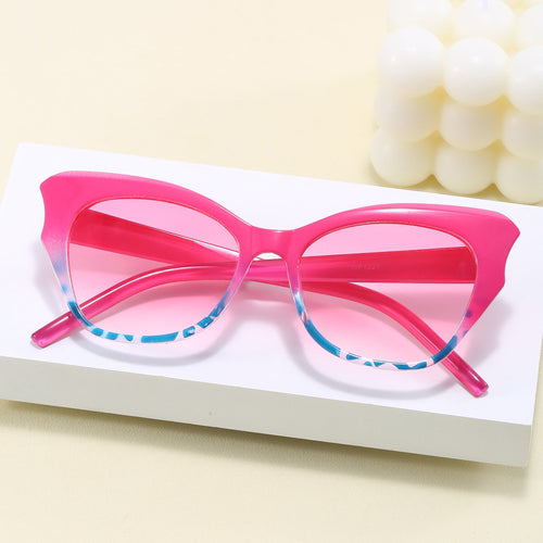 Women's Cat-Eye Sunglasses with Extravagant Mirror Design Bowlift