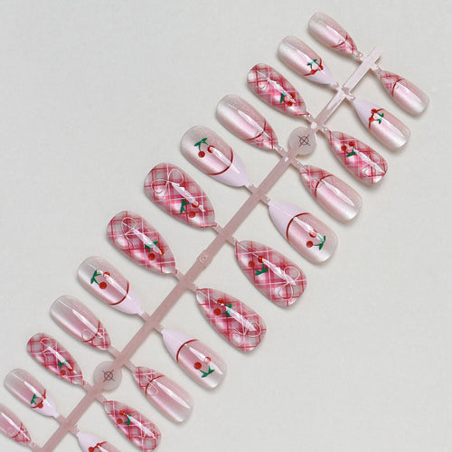 Cherry Blossom Inspired Press-On Nail Set Bowlift