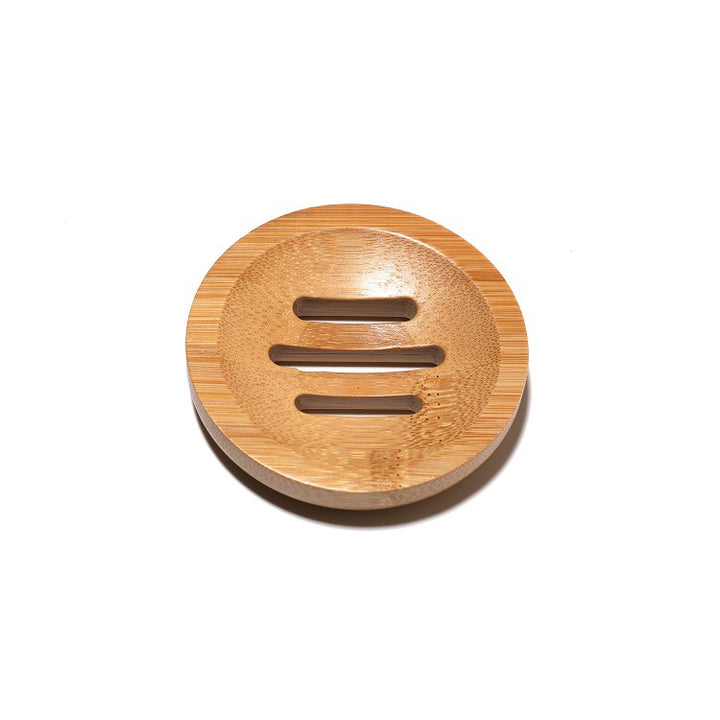 Bamboo soap dish with raised drainage grooves Bowlift