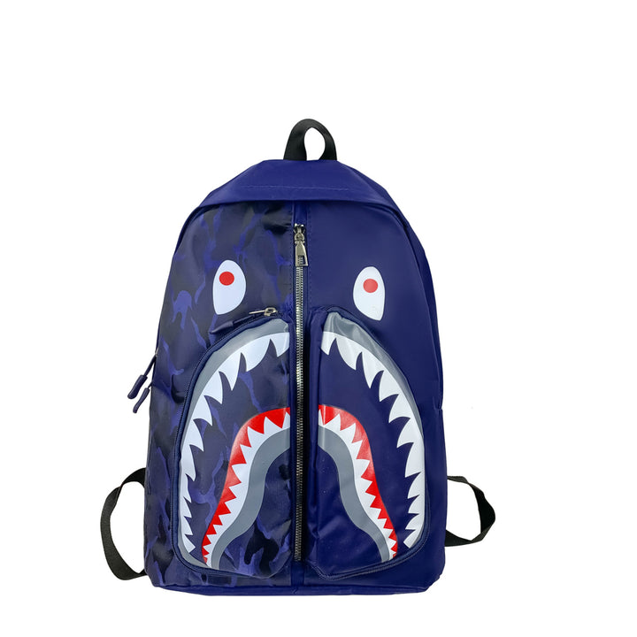 Backpack with Elaborately Designed Shark Motif Bowlift