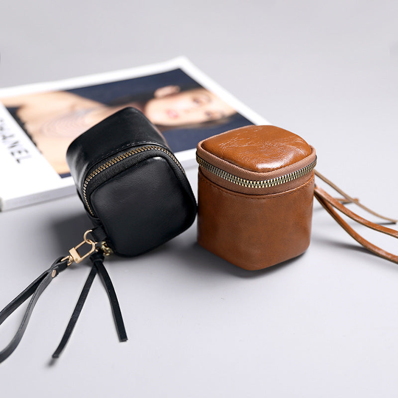 Compact Leather Cosmetic Organizer