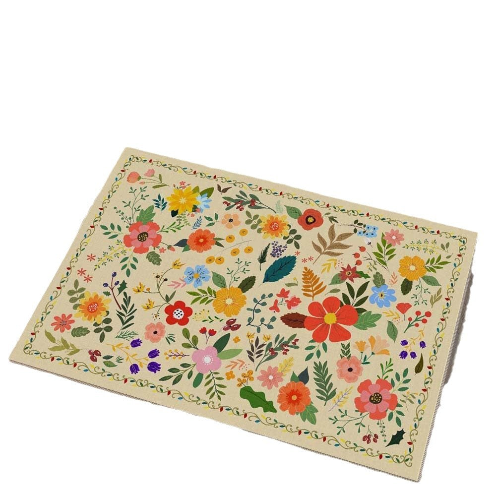 Luxurious Floral Design Bath Mat Bowlift