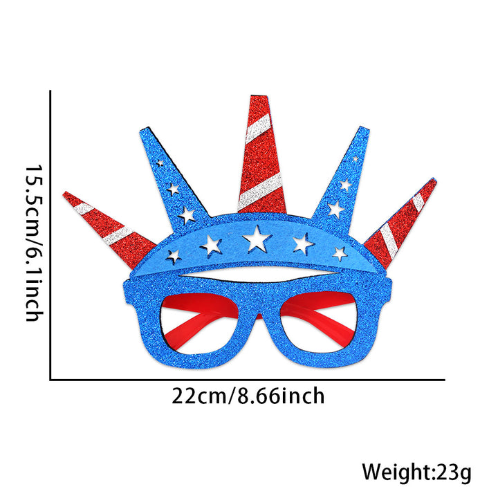 Unisex nan party glasses with USA glitter attachment and round frame Bowlift