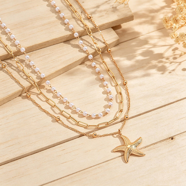 Layered Beach Pendant Necklace Bowlift