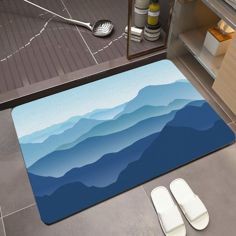 Scenic Mountain Landscape Bath Mat Bowlift