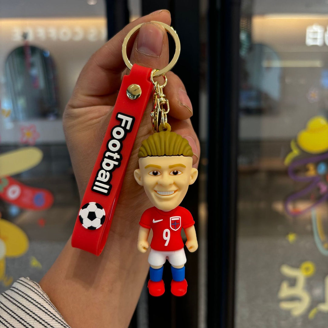 Collectible soccer player rubber keychain Bowlift