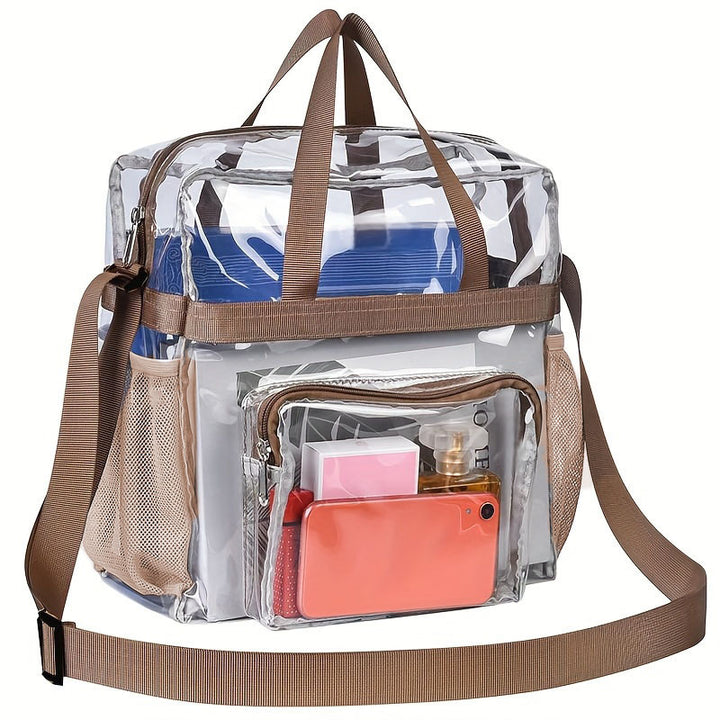 Transparent Handbag with Textured Design Bowlift