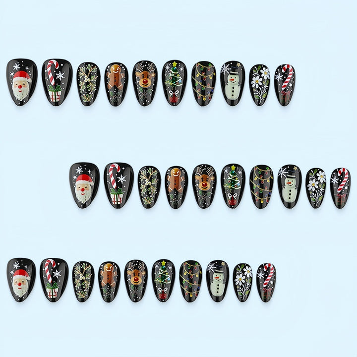 Artificial Nail Set with Christmas Motifs Bowlift
