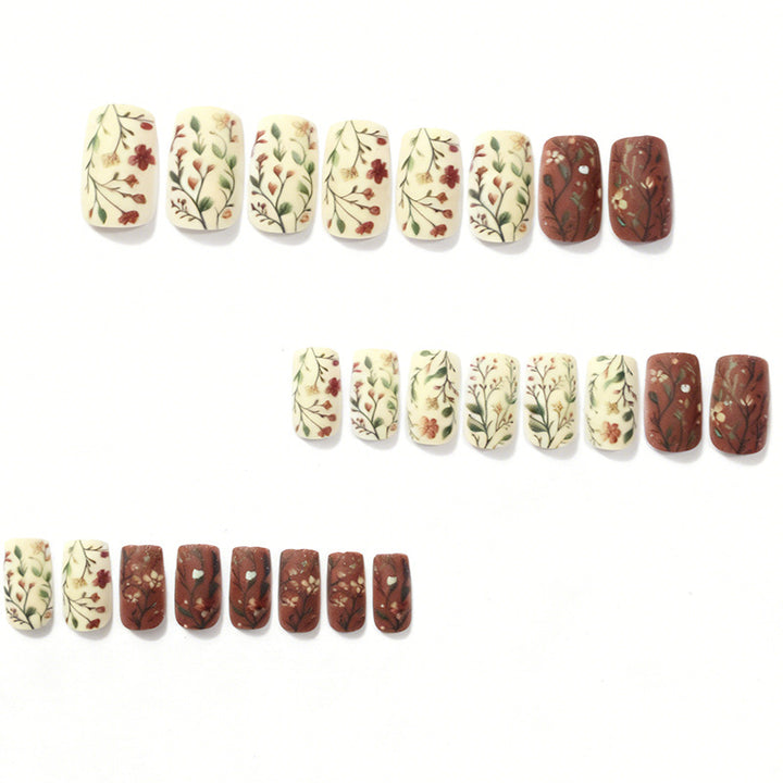 Floral Design Acrylic Nail Art Bowlift