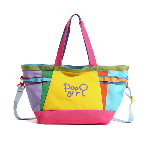 Colorful Multi-Pocket Beach Tote