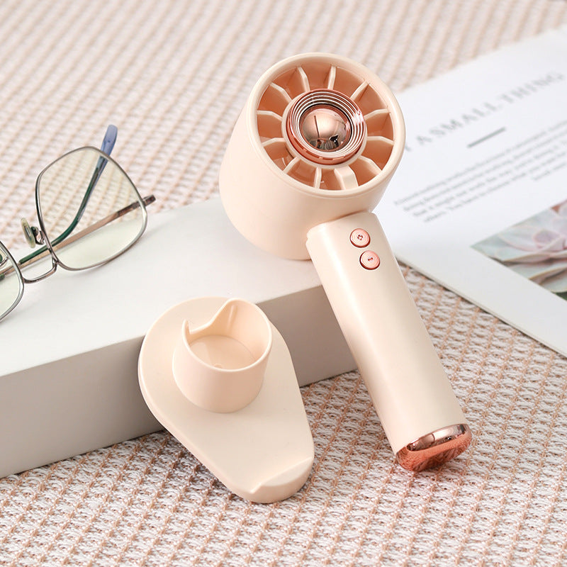 Women Portable Handheld Fan with Integrated Stand Bowlift