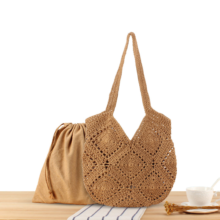 Handmade crochet tote bag with modern pattern Bowlift