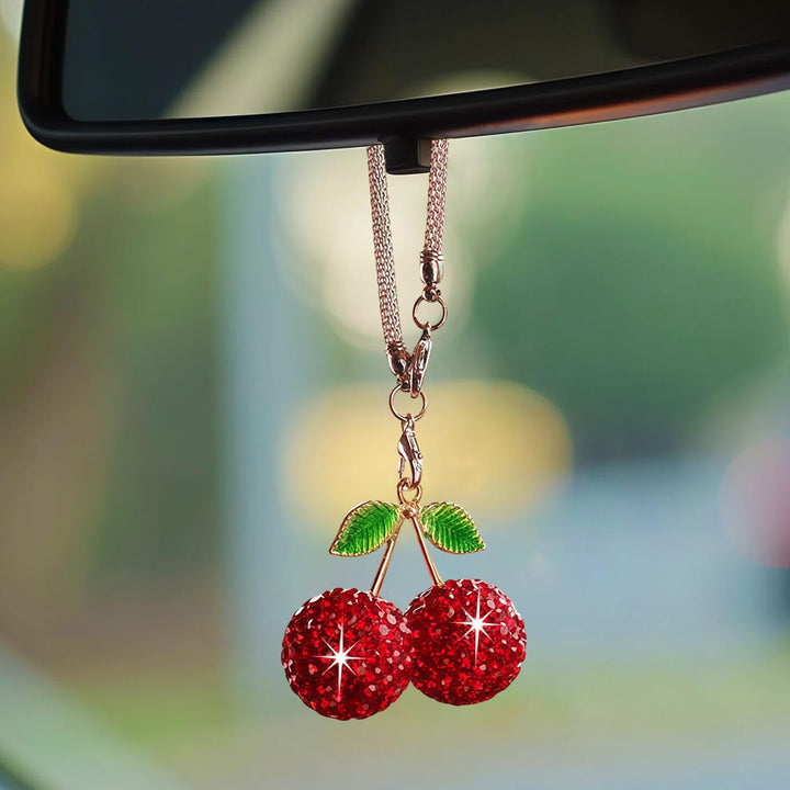 Sparkling Cherry Pendant Necklace Bowlift