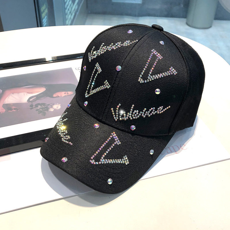 Women's Rhinestone Accented Adjustable Baseball Cap Bowlift
