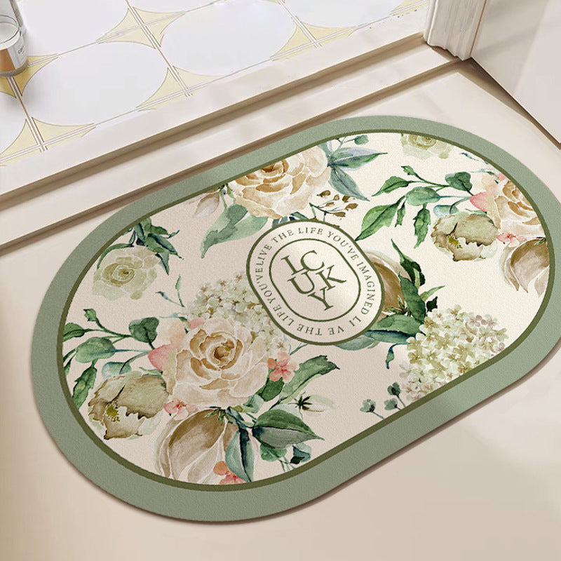 Artistic Floral Bath Mat