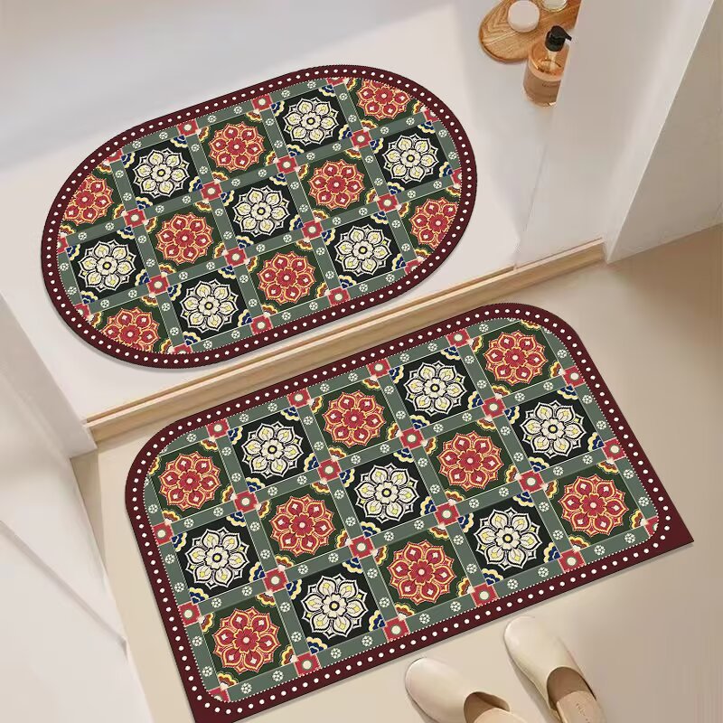 Decorative Floral Entryway Mat Bowlift
