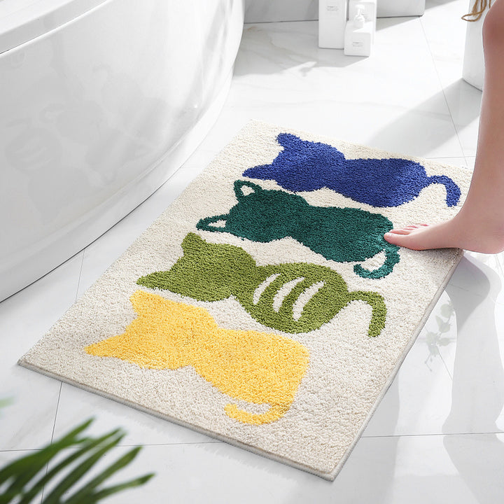 Decorative Plush Bathroom Rug Bowlift