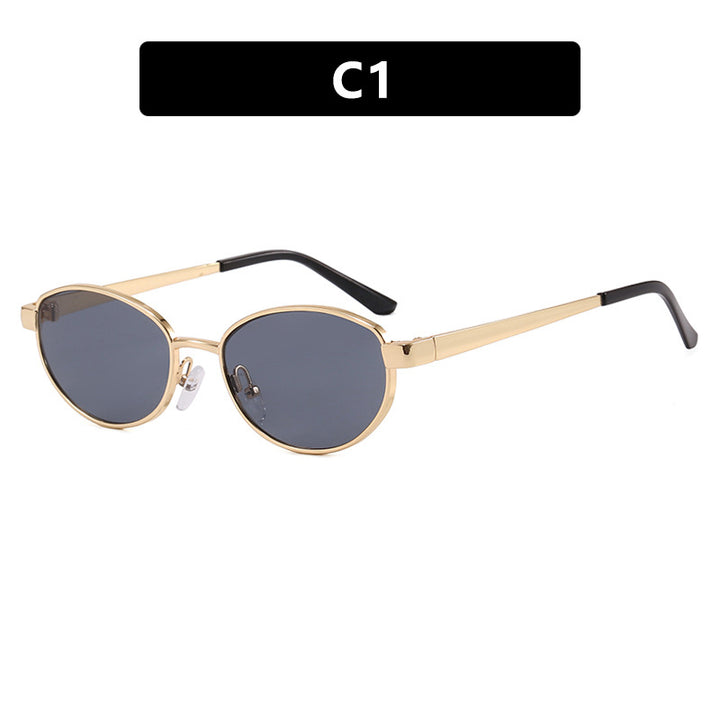 Women's fashionable sunglasses in an elegant oval design with a high-quality metal frame Bowlift