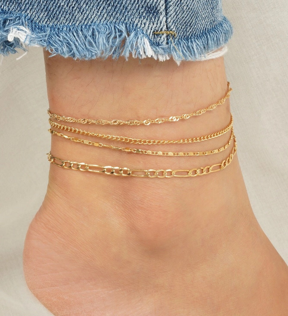 Elegant Double Chain Anklet Bowlift