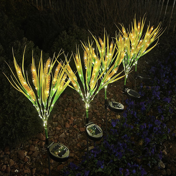 Solar LED Ornamental Ricegrass Garden Stake Lights With Micro-LED String And Ground Spike Bowlift