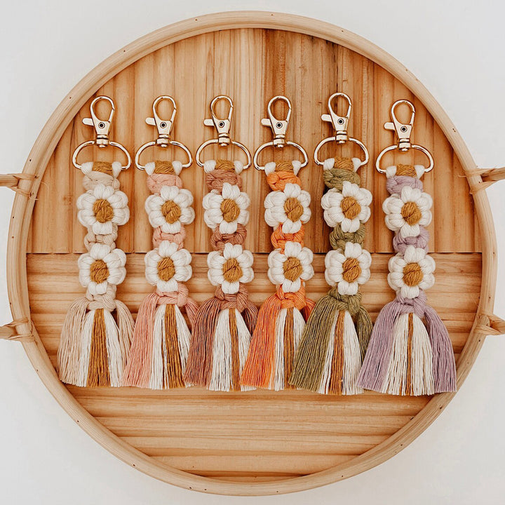 Macrame Keychain Strap with Floral Design Bowlift