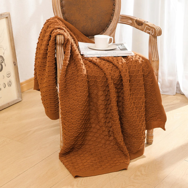 Cozy Knitted Throw Blanket Bowlift