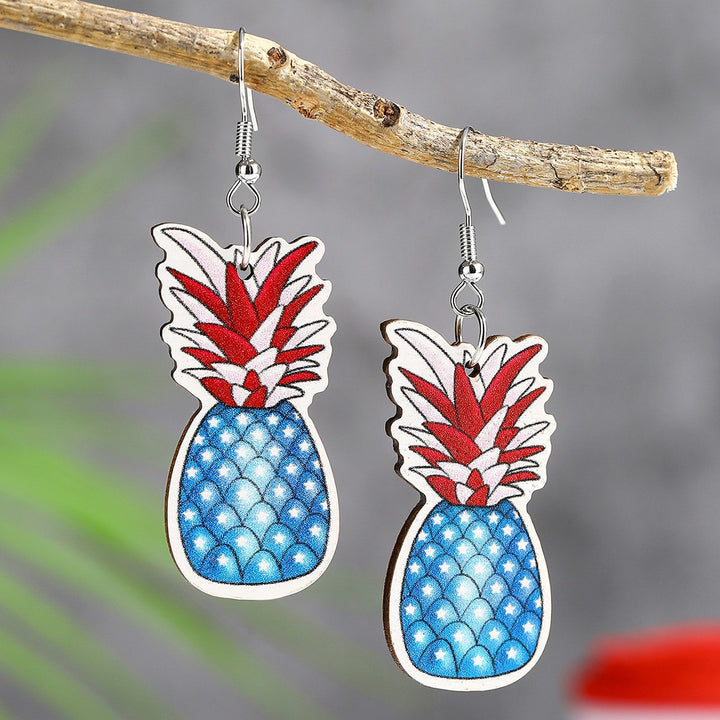 Women's handmade acrylic earrings can holder with patriotic flag motif and fish hook closure Bowlift