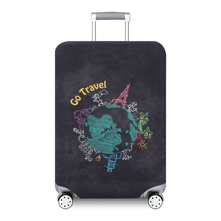Unisex hard-shell suitcase with modern wave pattern Bowlift