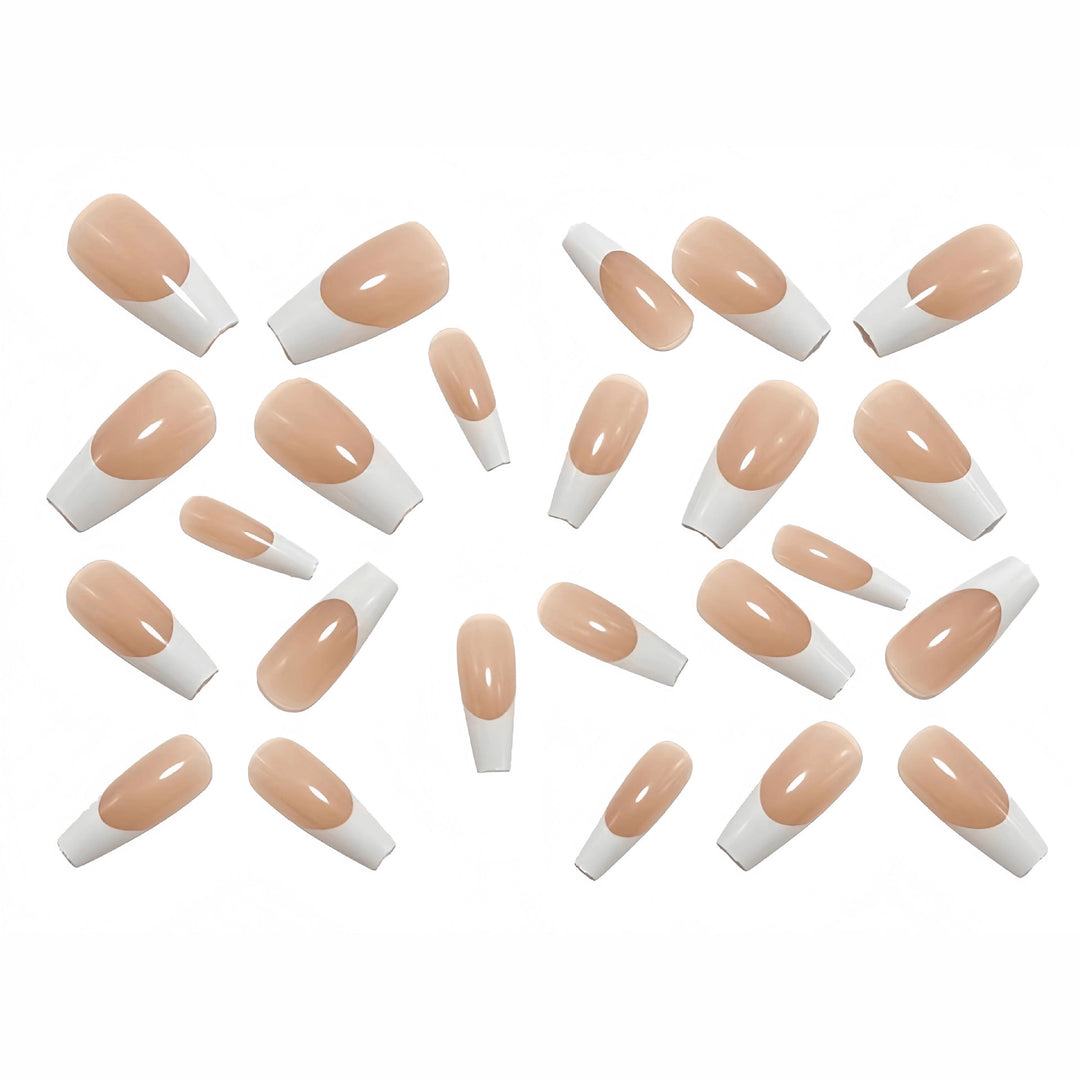 Artificial nails in elegant French Tip design Bowlift