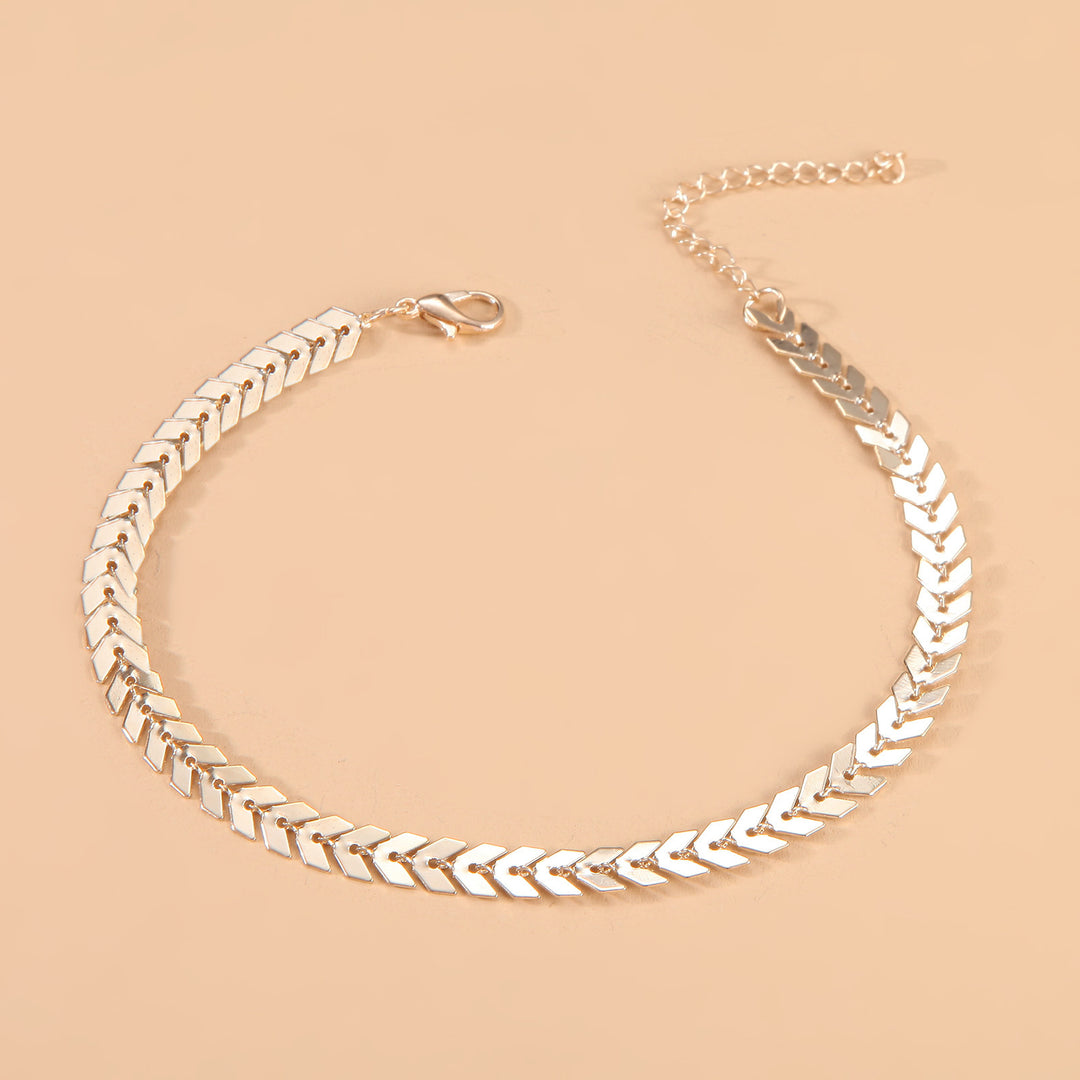 Adjustable Herringbone Chain Anklet Bowlift