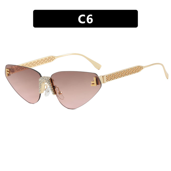 Women Designer Cat Eye Sunglasses with Sparkling Rhinestone Embellishment Bowlift