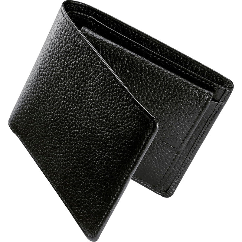Textured Bi-Fold Leather Wallet Bowlift
