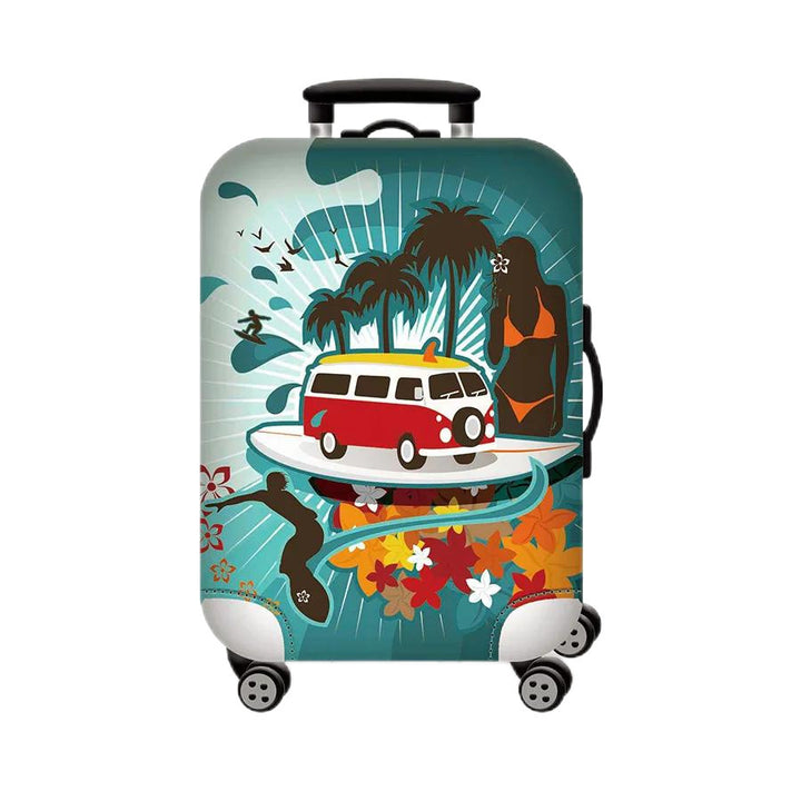 Women Hard Shell Suitcase with Trendy Surf and Palm Design Bowlift