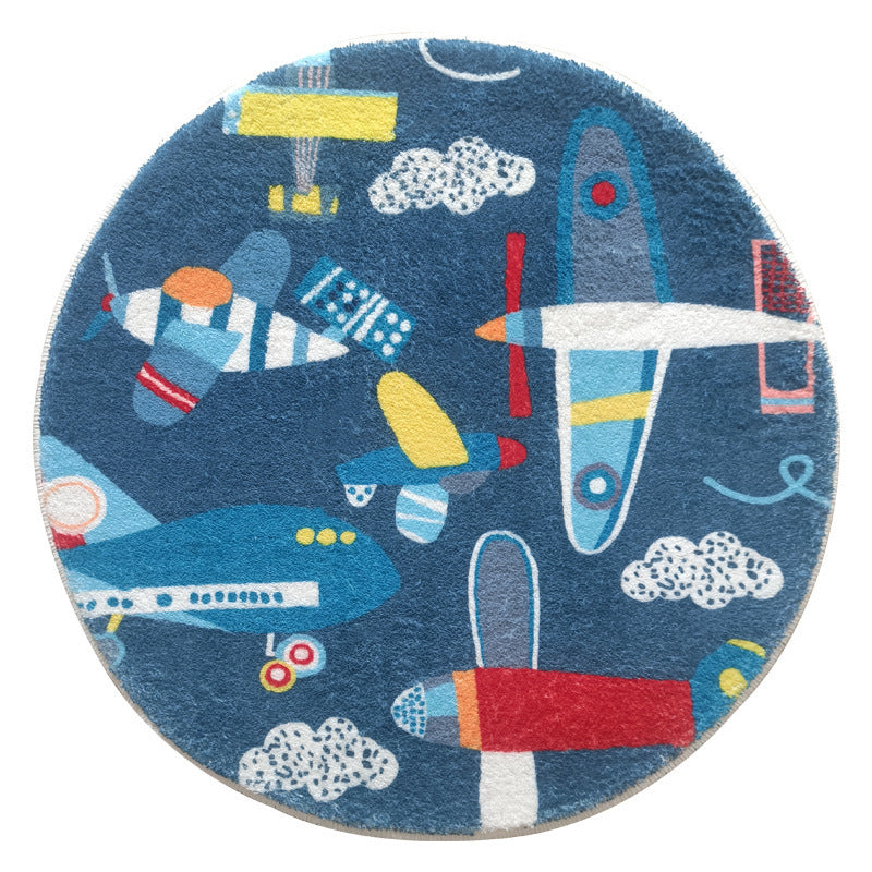 Rabbit-Themed Round Area Rug Bowlift