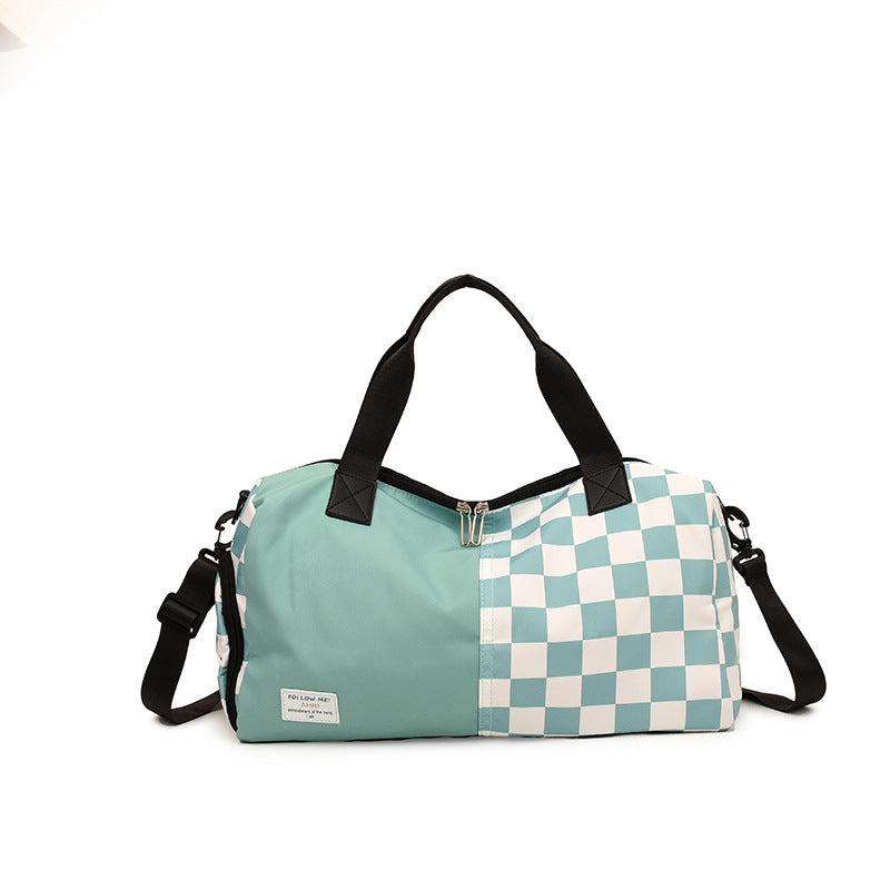 Checkered Pattern Durable Travel Duffel