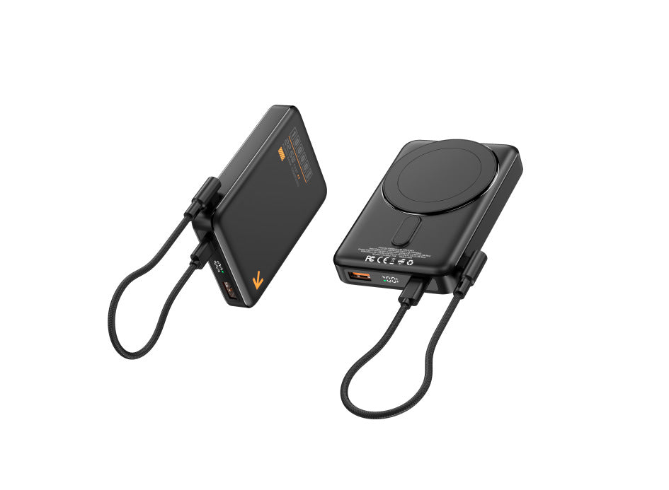 Portable power bank with inductive fast charging function and LED display Bowlift