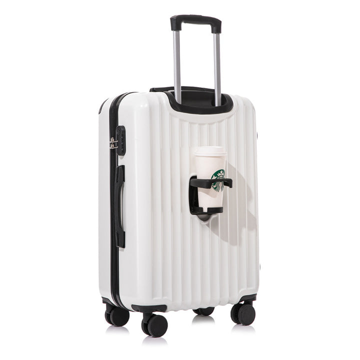 Unisex Innovative Hard-Shell Spinner Luggage with Integrated Cup Holder Bowlift