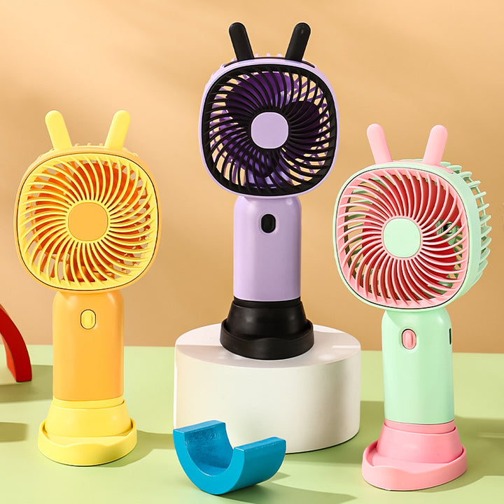 Unisex Portable Hand Fan with Animal Horns Bowlift