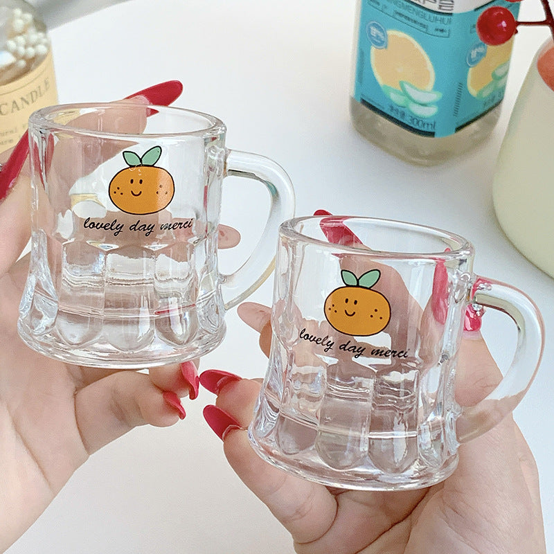 Ceramic mugs set with cheerful orange design Bowlift