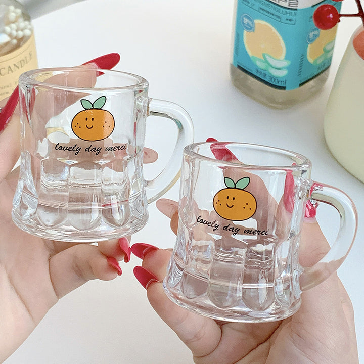 Ceramic mugs set with cheerful orange design Bowlift