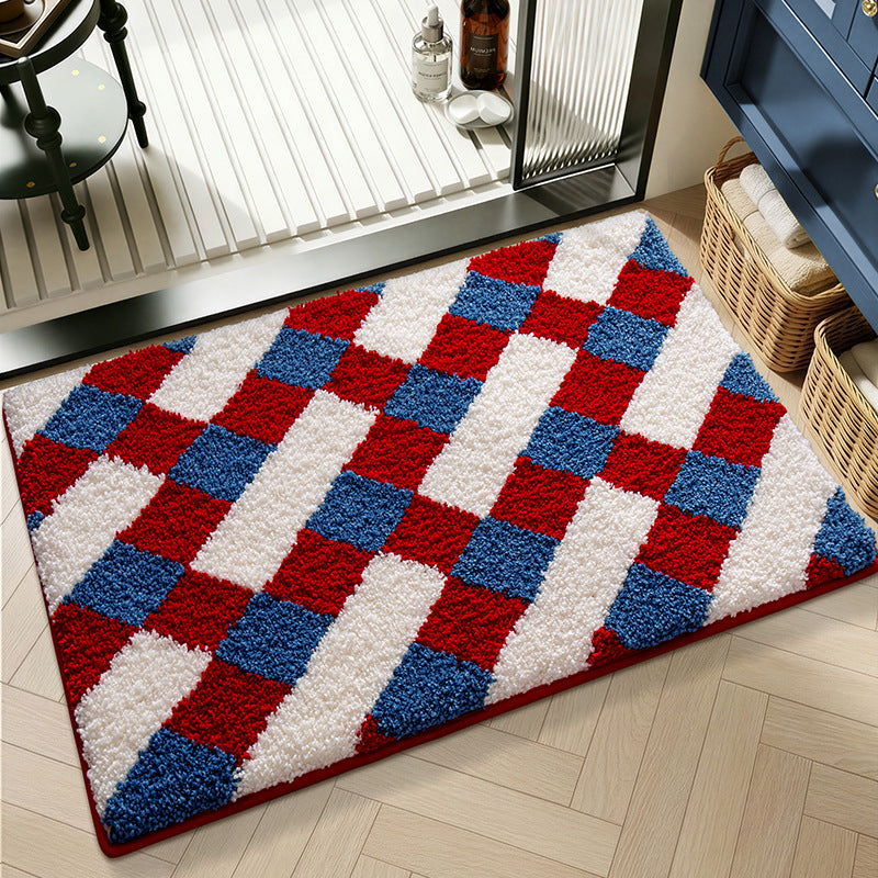 Plush Textured Zigzag Bath Mat Bowlift