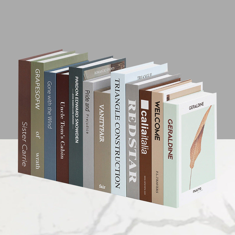 Decorative faux book storage box set for bookshelf styling Bowlift