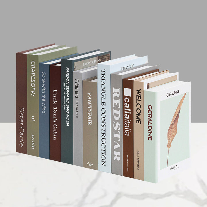 Decorative faux book storage box set for bookshelf styling Bowlift