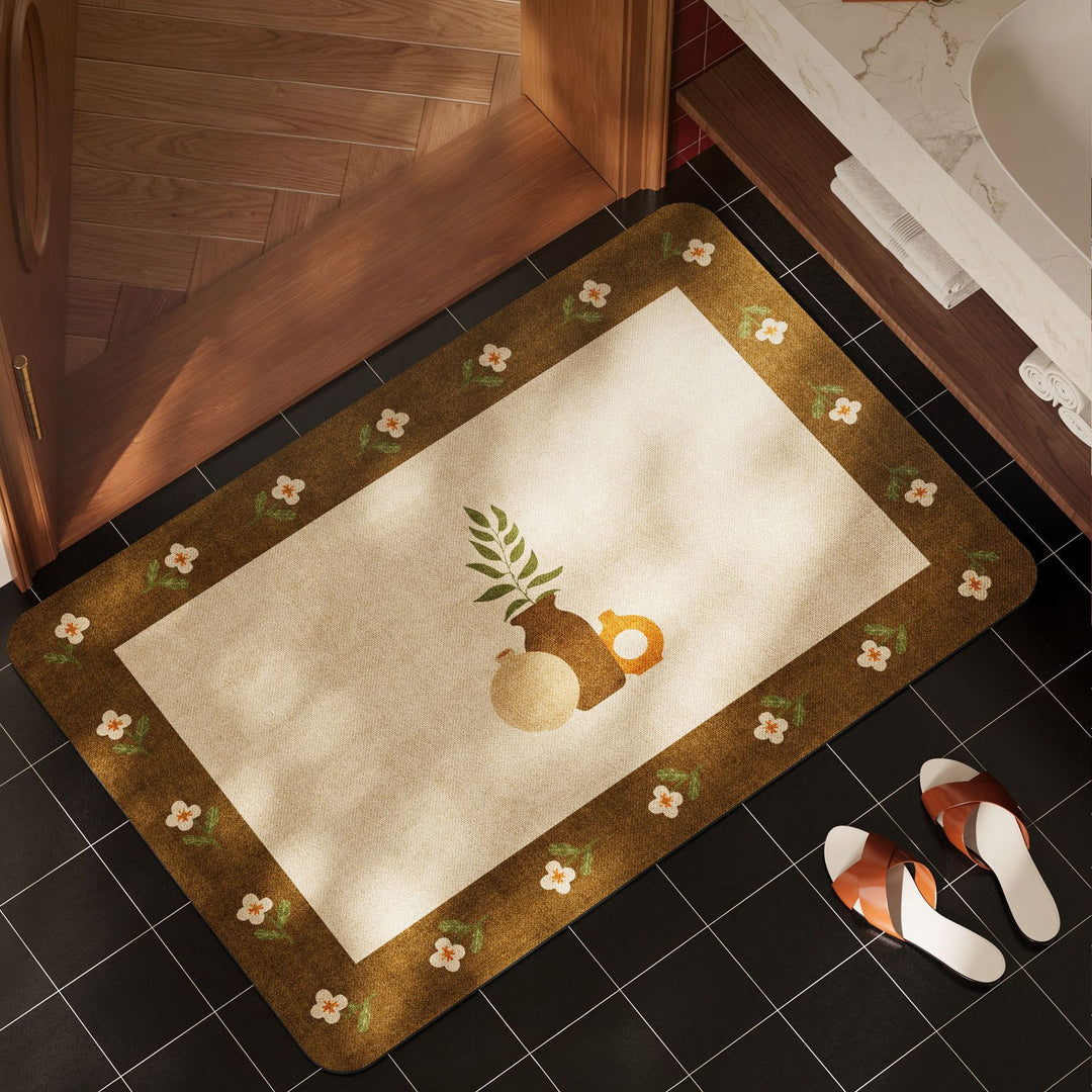 Floral Pattern Non-Slip Bath Mat