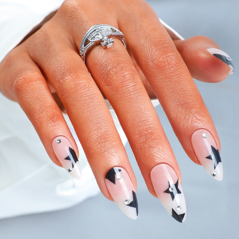 Elegant artificial nails with glitter accents Bowlift