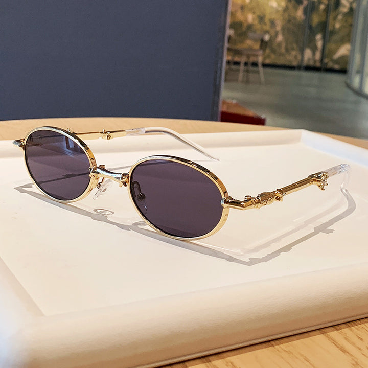 Women's fashionable glasses with elegant metal frame and lightly tinted lenses Bowlift